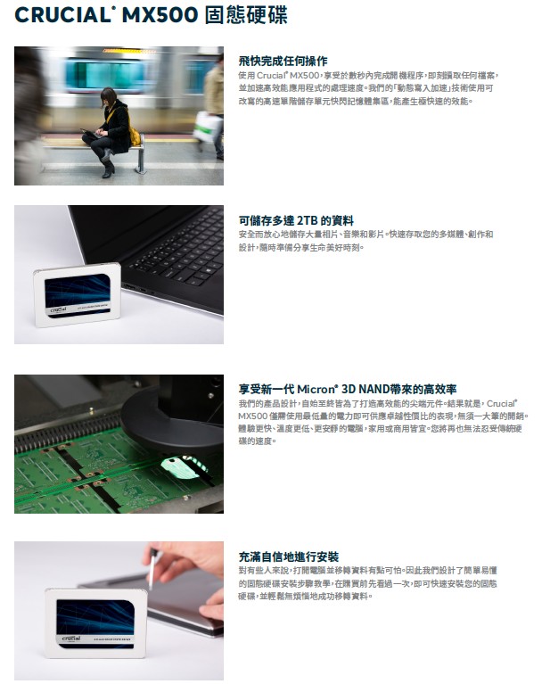 美光 Micron Crucial MX500 4TB SSD 固態硬碟【風和資訊】