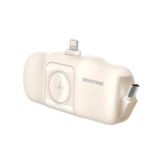 GIGASTONE Lightning直插式口袋磁吸行動電源 5000mAh(奶茶色)