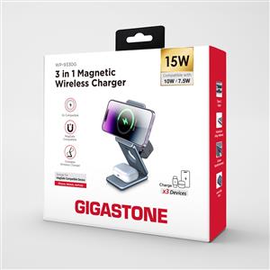 GIGASTONE 三合一 23W折疊式磁吸無線充電座(WP-9330G)