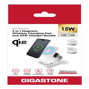 GIGASTONE Qi2 三合一磁吸式無線充電盤組