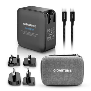 GIGASTONE 140W GaN氮化鎵四孔快充組(含多國轉接頭+收納包)(PD-140B+CC-8801B)
