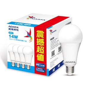 威剛照明 14W 高效能LED球泡燈四入(1890lm)-白光