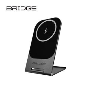 iBRIDGE 超輕薄 15W 金屬支架無線充電器 - 黑 (IBW010)