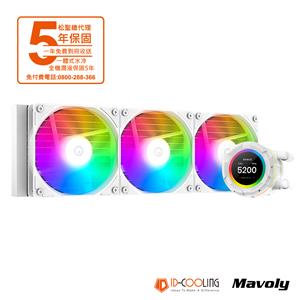 松聖ID COOLING SL360 XE LCD 白一體式 CPU水冷散熱器