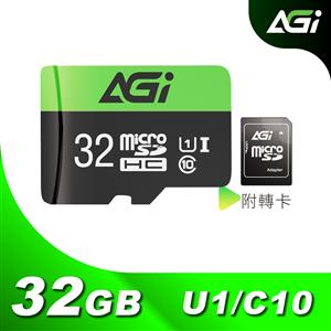 AGI 亞奇雷 MicroSDHC UHS-I U1 32G記憶卡(90/30 MB/s)