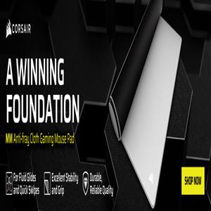 海盜船Corsair MM 2XL 防磨損布面滑鼠墊  灰白 930x400mm
