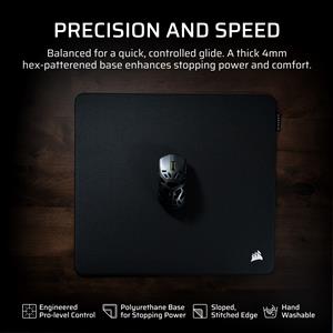 海盜船Corsair MM PRO Control 電競專用布面滑鼠墊 黑 450x400mm
