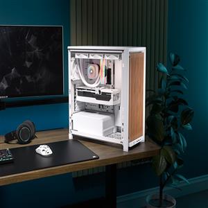海盜船CORSAIR Frame 4000D 胡桃木白 模組化背插式透側 E-ATX機殼 附RS120 ARGB風扇*4