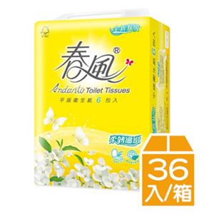 春風柔韌細緻平版式衛生紙(300張X6包X6串/箱)