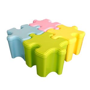 馬卡龍彩色拼圖收納箱8入組-藍