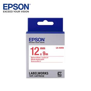 EPSON LK-4WRN C53S654402標籤帶(一般12mm )白紅