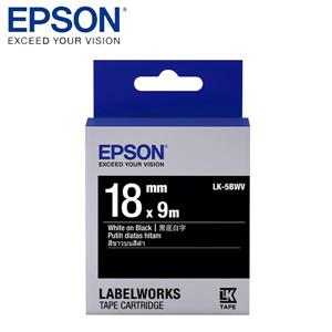 EPSON LK-5BWV C53S655414標籤帶(黑底18mm )黑白