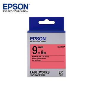 EPSON LK-3RBP C53S653403標籤帶(粉彩9mm )紅黑