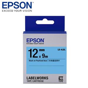 EPSON LK-4LBL C53S654420標籤帶(珍珠12mm )藍黑