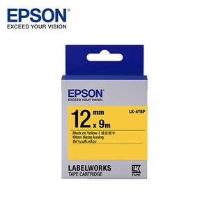 EPSON LK-4YBP C53S654404標籤帶(粉彩12mm )黃黑