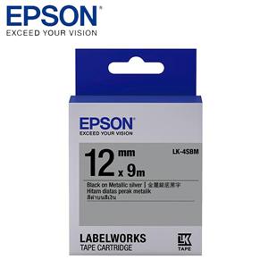 EPSON LK-4SBM C53S654421標籤帶(金銀12mm )銀黑