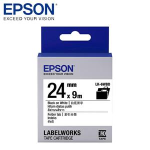 EPSON LK-6WBD C53S656410標籤帶(索引24mm )白黑