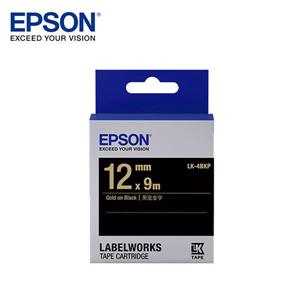 EPSON LK-4BKP C53S654407標籤帶(粉彩12mm )黑金