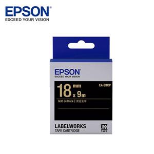 EPSON LK-5BKP C53S655407標籤帶(粉彩18mm )黑金