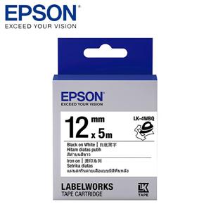 EPSON LK-4WBQ C53S654436標籤帶(燙印12mm )白黑