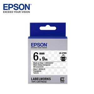 EPSON LK-2TBN C53S652404標籤帶(透明6mm )透明黑