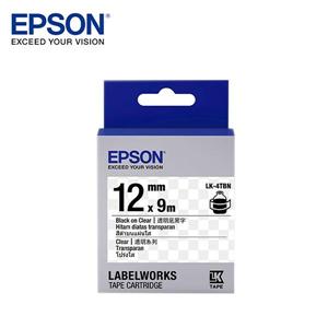 EPSON LK-4TBN C53S654408標籤帶(透明12mm )透明黑