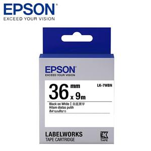 EPSON LK-7WBN C53S657401標籤帶(一般36mm )白黑