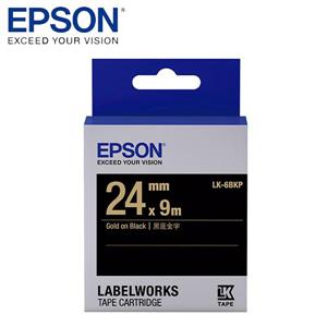 EPSON LK-6BKP C53S656405標籤帶(粉彩24mm )黑金
