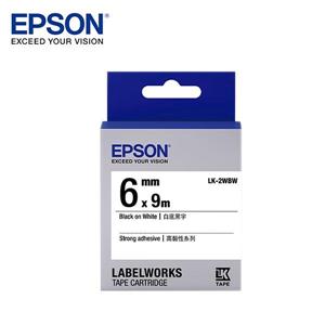 EPSON LK-2WBW C53S652405標籤帶(高黏6mm )白黑