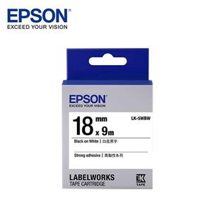 EPSON LK-5WBW C53S655409標籤帶(高黏18mm )白黑