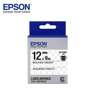 EPSON LK-4TBW C53S654411標籤帶(高黏12mm )透明黑