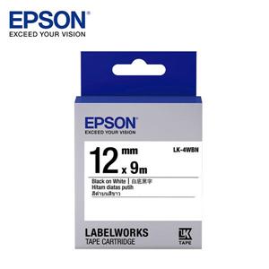 EPSON LK-4WBN C53S654401標籤帶(一般12mm )白黑