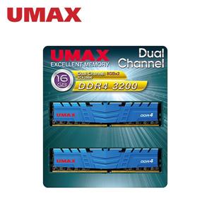 UMAX D4 3200/16G (8G*2)雙通道RAM(含散熱片)