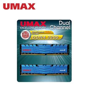 UMAX D4 3200/32G (16G*2)雙通道RAM(1024*8)(含散熱片)