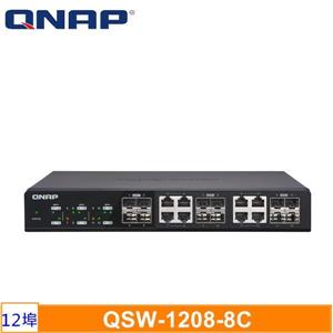 QNAP QSW - 1208 - 8C 12埠10GbE無網管型交換器