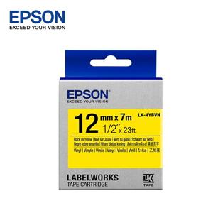 EPSON LK-4YBVN C53S654480標籤帶(耐久12mm)黃黑