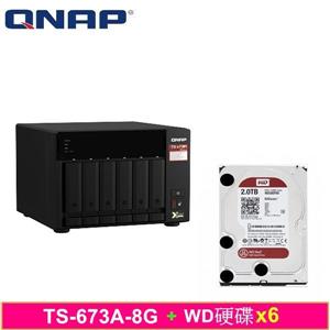 QNAP TS-673A-8G，附WD硬碟*6