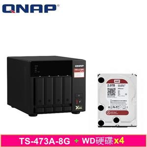 QNAP TS-473A-8G，附WD硬碟*4