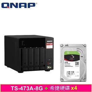 QNAP TS-473A-8G，附Seagate硬碟*4