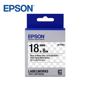 EPSON LK-5TBJ C53S655425標籤帶(消光霧面18mm)透明黑