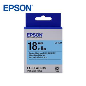 EPSON LK-5LBJ C53S655430標籤帶(消光霧面18mm)淺藍黑