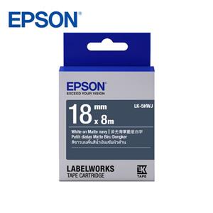 EPSON LK-5HWJ C53S655432標籤帶(消光霧面18mm)海軍藍白