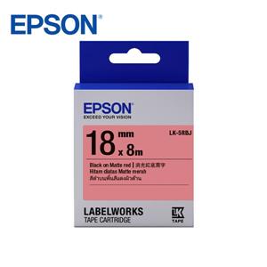 EPSON LK-5RBJ C53S655427標籤帶(消光霧面18mm)紅黑