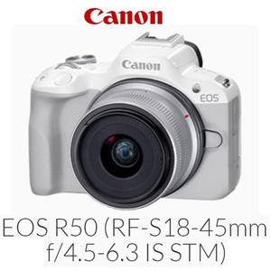 佳能CANON EOS R50(白)RFS18-45ISSTM單鏡組無反光鏡相機
