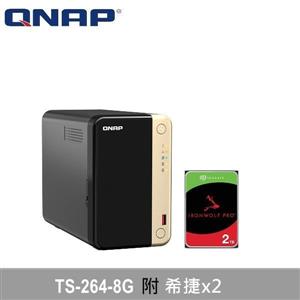 QNAP TS-264-8G，附Seagate硬碟*2