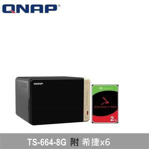 QNAP TS-664-8G，附Seagate硬碟*6