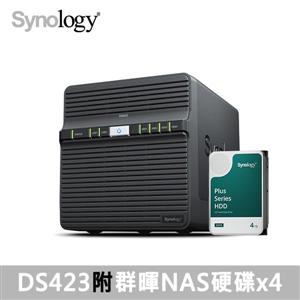 【Synology儲存組合】DS423 搭 HAT3300 4TB *4顆(可替換)