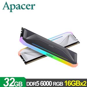 宇瞻 Apacer NOX DDR5 6000 32GB(16Gx2) RGB桌上型超頻電競記憶體 (黑)(雙參數)