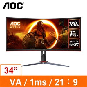 AOC Gaming 34型 CU34G2XP (21:9)2K曲面液晶電競螢幕