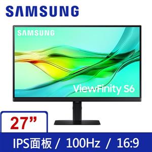 三星SAMSUNG S27D606UAC ViewFinityS6 2K 100Hz Type-C創作者色彩專業螢幕